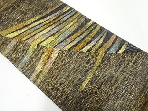 リサイクル　絽紗紙布抽象模様織出し袋帯